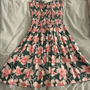 Benoa Swim Pink and Green Smocked Top